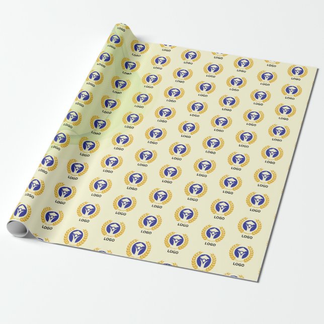 Papel De Presente Padrão de logotipo de empresa abstrato de fundo en (Desenrolado)