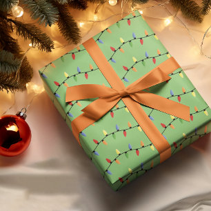 Papel De Presente Padrão de Luzes de Cordas de Festas Festivas Diver