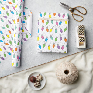 Papel De Presente padrão de luzes de Natal