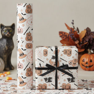 Papel De Presente Padrão de Magia de Halloween Spooks & Spells ID132
