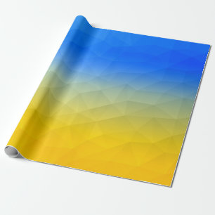 Papel De Presente Padrão de malha geométrica azul-ucraniano