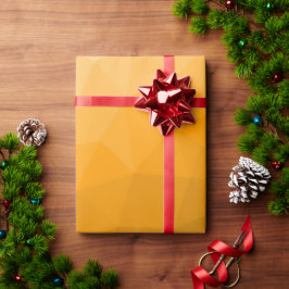 Papel De Presente Padrão de malha geométrica gradiente laranja