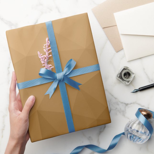 Papel De Presente Padrão de malha geométrica gradiente marrom (Presentear)