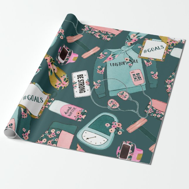 Papel De Presente Padrão de Malhação de Menina (Desenrolado)