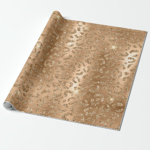 Papel De Presente Padrão de manchas de leopardo selvagem com brilho 