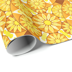 Papel De Presente Padrão de mandala, amarelo, dourado e marrom