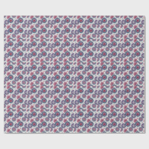 Papel De Presente Padrão de Mandala Floral Intrincado Cristal de Ped