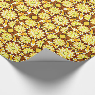 Papel De Presente Padrão de mandala, tons de marrom e ouro
