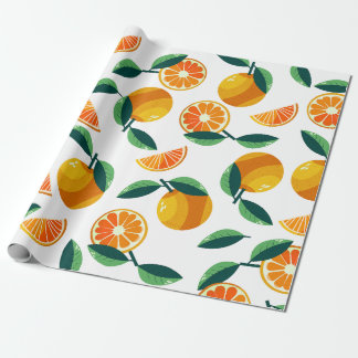 Papel De Presente Padrão de mandarina