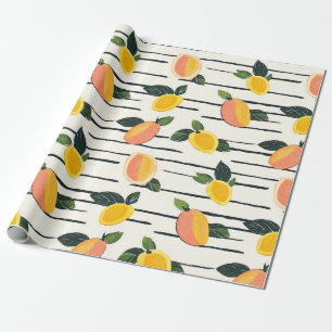 Papel De Presente Padrão de Manga de Aquarela com Folhas Verdes (2)
