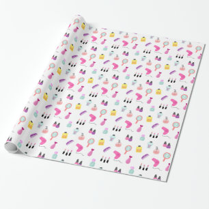 Papel De Presente Padrão de Maquiagem, Salão, Beleza, Produtos de Em
