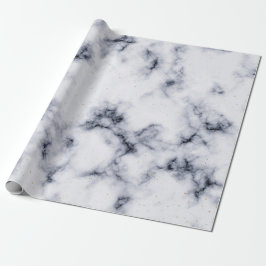 Papel De Presente Padrão de Mármore Preto e Branco