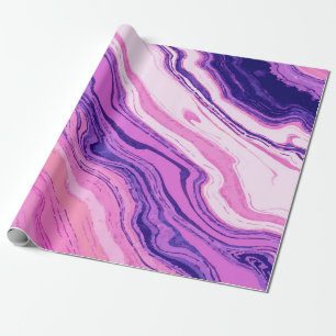 Papel De Presente Padrão de Mármore Roxo Abstrato – Elegante