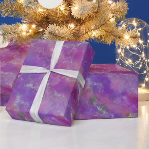 Papel De Presente Padrão de mármore roxo e prata