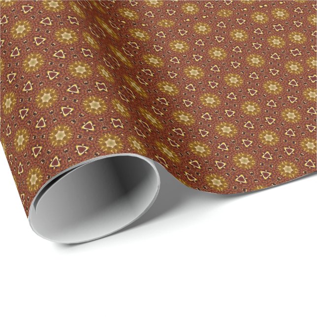 Papel De Presente Padrão de Masala Amarelo Espicão Amarelo (Ponta do rolo)