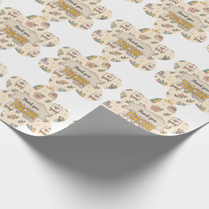Papel De Presente Padrão de material escolar para professores de pas