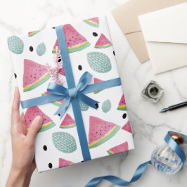 Papel De Presente Padrão de melancia Cores de água pintadas à mão