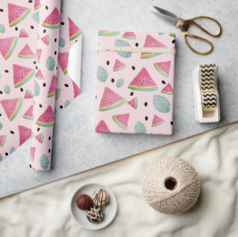 Papel De Presente Padrão de Melancia de Verão pintado à mão