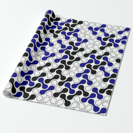 Papel De Presente Padrão de Metaball Geométrico Azul-Marinho Colorid