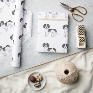 Papel De Presente Padrão de Mini Goldendoodle de Cor Preta