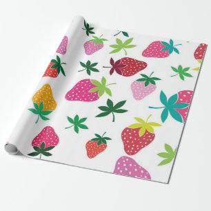 Papel De Presente Padrão de morango