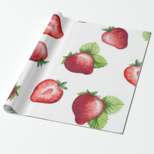 Papel De Presente Padrão de morango