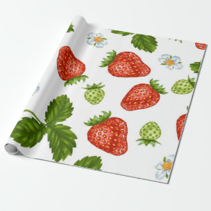 Papel De Presente Padrão de morango