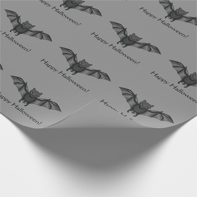 Papel De Presente Padrão de Morcego de Desenho Animado Fofo Com Text (Ponta)