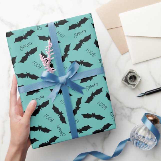 Papel De Presente Padrão de morcego de Halloween (Presentear)