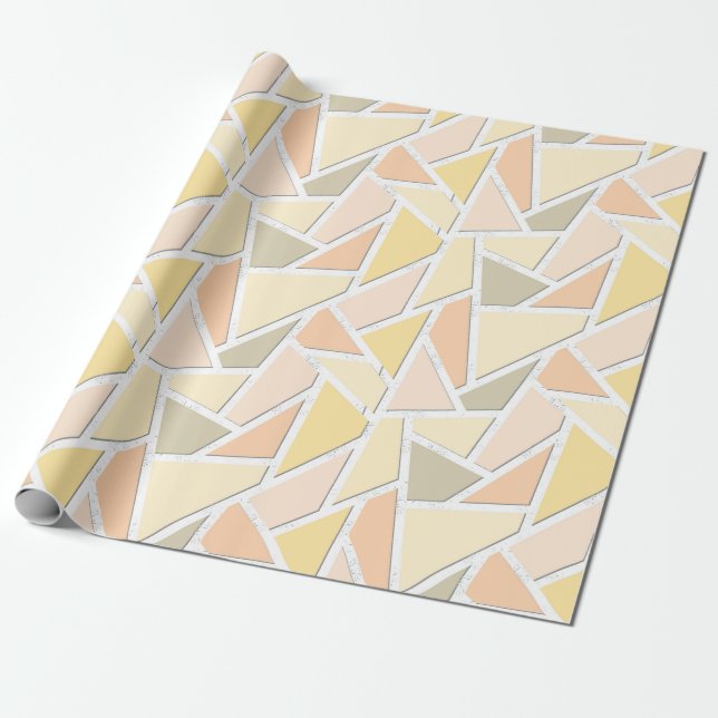 Papel De Presente Padrão de mosaico amarelo limão (Desenrolado)