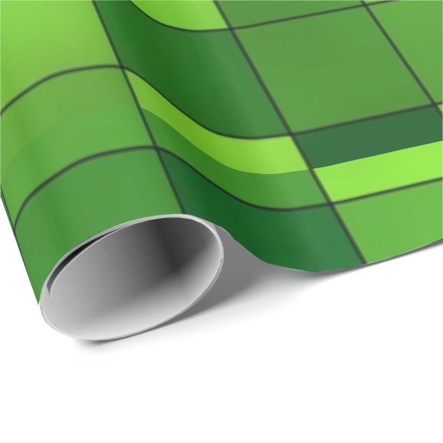 Papel De Presente Padrão de mosaico verde brilhante (Ponta do rolo)
