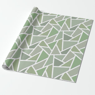 Papel De Presente Padrão de mosaico verde-oliva