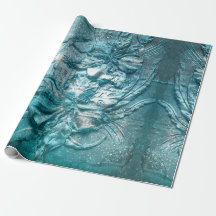 Padrão de Motivo Floral Azul Turquesa Vintage com