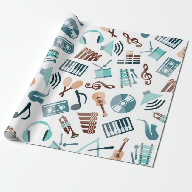 Papel De Presente Padrão de música (Desenrolado)