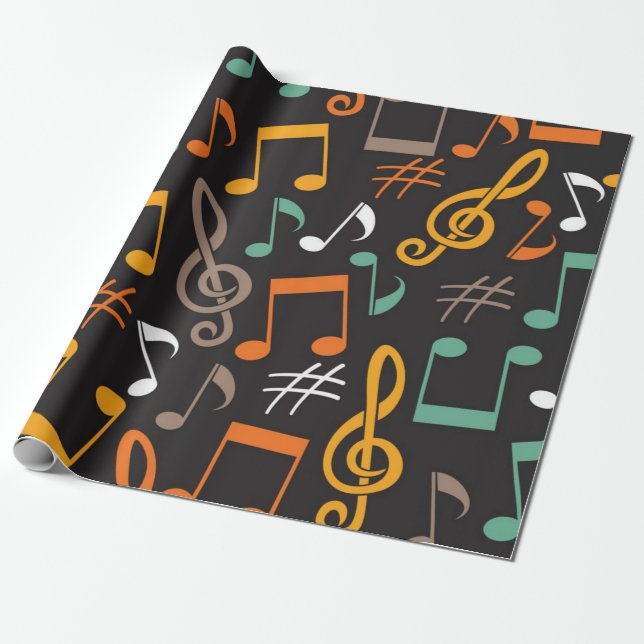 Papel De Presente Padrão de música (Desenrolado)