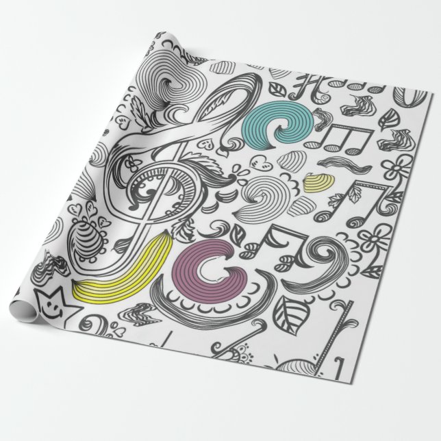 Papel De Presente Padrão de música (Desenrolado)