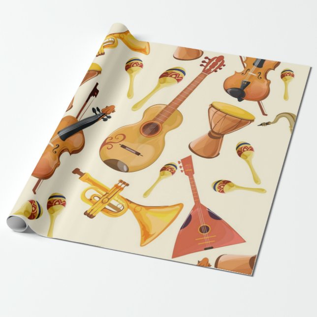 Papel De Presente Padrão de música (Desenrolado)
