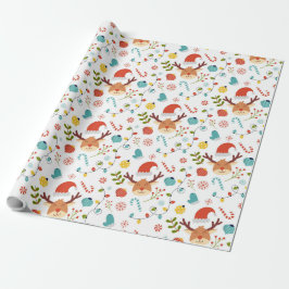 Papel De Presente padrão de natal alegre