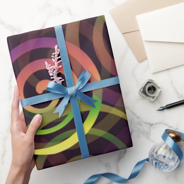 Papel De Presente Padrão de Natal Arco-íris (Presentear)
