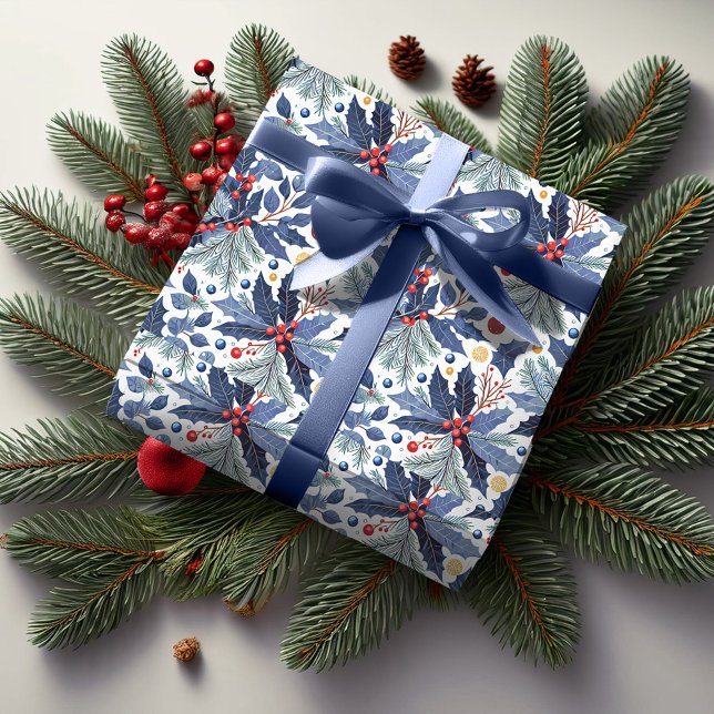 Papel De Presente Padrão de Natal Azul#17 ID1009 (Criador carregado)