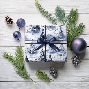 Papel De Presente Padrão de Natal Azul #3 ID1009