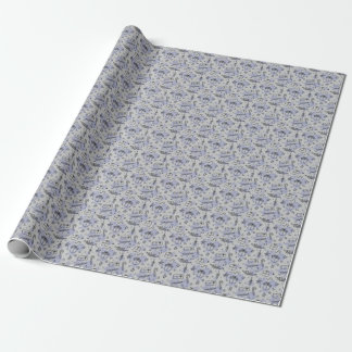 Papel De Presente Padrão de Natal Azul Elegante