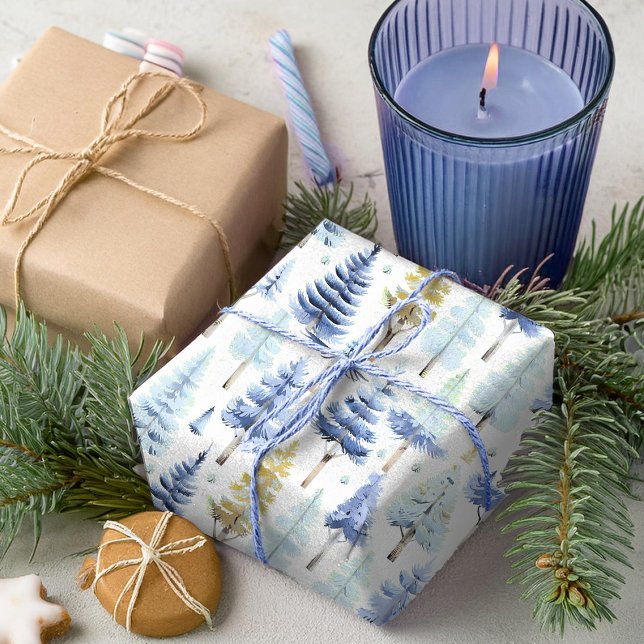 Papel De Presente Padrão de Natal Blue Gold #26 ID1009 (Criador carregado)