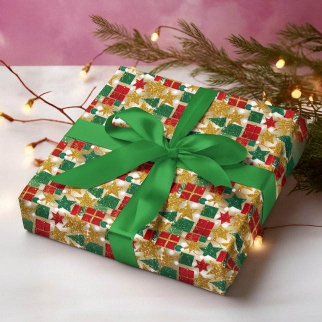 Papel De Presente Padrão de Natal Brilhante (Criador carregado)
