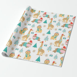 Papel De Presente Padrão de Natal da Selva Bonita