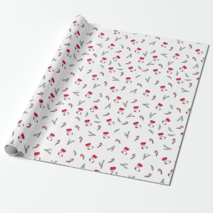 Papel De Presente Padrão de Natal de Meias de Presente, Pirulitos