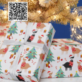 Papel De Presente Padrão de Natal do Cute Alpaca
