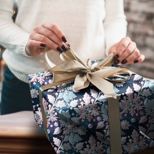 Papel De Presente Padrão de Natal do Diamond & Pearl Snowflake (Criador carregado)