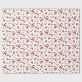 Papel De Presente Padrão de Natal do Papai Noel Flamingo Tropical