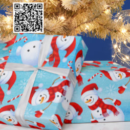 Papel De Presente Padrão de Natal do Snowman engraçado